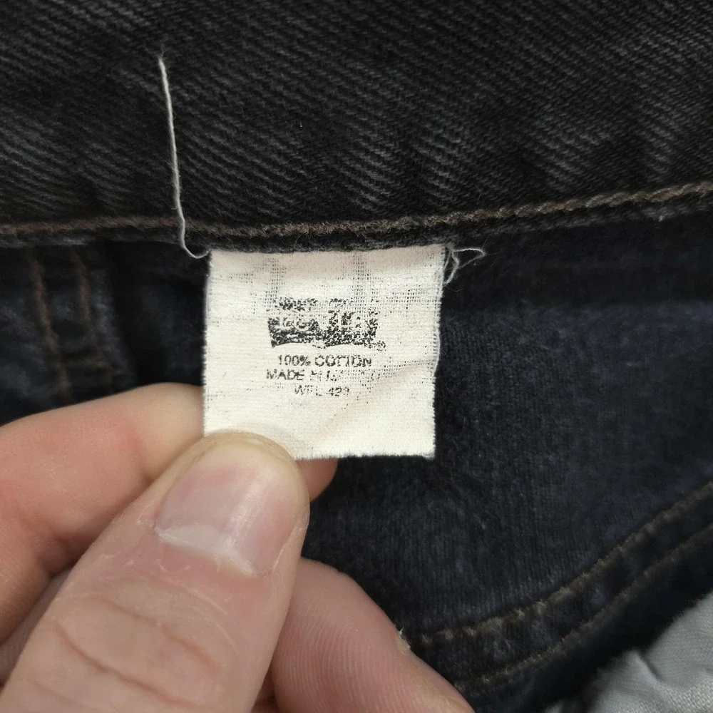 Vintage Levis Jeans Mens 32x34 Black Denim 501 Button Fly Regular Straight Y2K